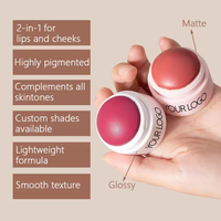 Vente en gros de nouveau blush crémeux en forme de boule portable, blush rose lumineux, blush stick mignon, maquillage de haute qualité, teinte ronde, baume blush