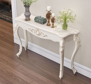 Mobile Decorativo Intagliato in Legno Massello Dorato di Lusso Europeo, Arredamento per Soggiorno in Legno Massello Elegante e alla Moda - Product Image 5