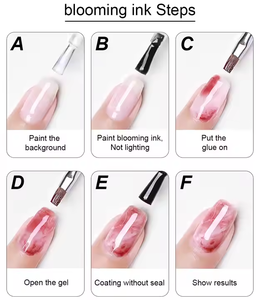 Inchiostro per Nail Art da 15ml, Effetto Decorativo Trasparente, Liquido per Colorazione e Lucidatura, Senza HEMA, Gel per Effetto Blooming - Product Image 6