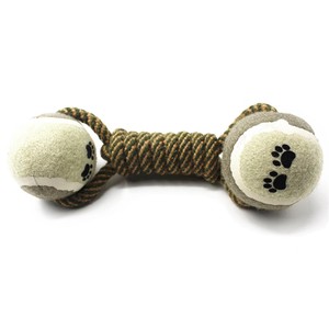 Jouet en corde pour animaux de compagnie, haltère, balle en chanvre, jouets à mâcher pour chiens, jouets de tennis - Product Image 4