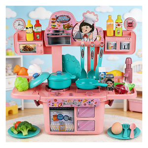 Kids Kitchen Cooking Toy <b>Table</b> Pretend Culinary Stove Oven Pantry Cabinet Accessories Imagination Nurturing Indoor Pastime - Product Image 3