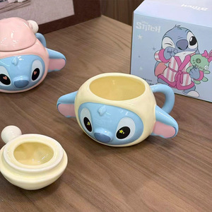 <span class=keywords><strong>Taza</strong></span> de cerámica de punto <span class=keywords><strong>3D</strong></span> de dibujos animados, 380Ml, apto para microondas y lavavajillas para parejas domésticas, té y café de la tarde - Product Image 3