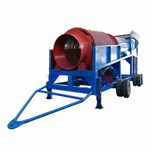 New Techology Movable Alluvial Gold Rotary Scrubber Sand Rock Mini 5-10 Tons Small Scale Portable Mobile Trommel Gold Wash Plant