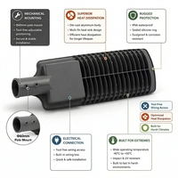 Farola LED para Exteriores, Impermeable IP65, de Aluminio, 100w 150w 200w, Todo en Uno