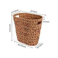 Panier de rangement en osier naturel tissé à la main pour ferme corbeille à papier en rotin avec poignées pour salles de bain