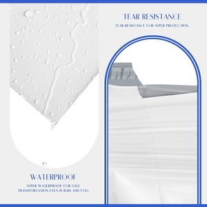 Enveloppes en polyéthylène bleu brume, grandes et épaisses, auto-adhésives, imperméables et résistantes aux déchirures, pour l'expédition de vêtements et les petites entreprises - Product Image 4