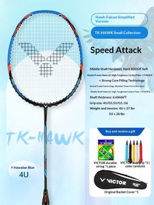 Racchetta da Badminton in Fibra di Carbonio Originale Victor, Modello Small Falcon Offensive, HAWK PRO per Amatori, Leggermente Rigida - Product Image 5