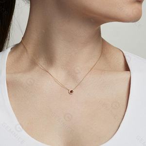 Gemnel Serling Silber 14 Karat vergoldet Zirkon Korund benutzer definierte Rubin Smaragd Saphir Münze Halskette für Frauen - Product Image 6