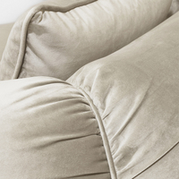 Proveedor de muebles de lujo Sofá de cuero Conjunto Crema Beige Curvo Terciopelo de gama alta Sofá de lujo Conjunto