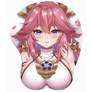 Alfombrilla de Ratón Personalizada 3D con Diseño de Chica Anime Adorable y Protector de Muñeca de Silicona - Product Image 3