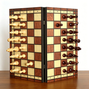 Jeu d'échecs de luxe en bois de haute qualité pour le dropshipping et la vente en gros, pièces d'échecs en métal 24*24cm pour jeux de société - Product Image 2
