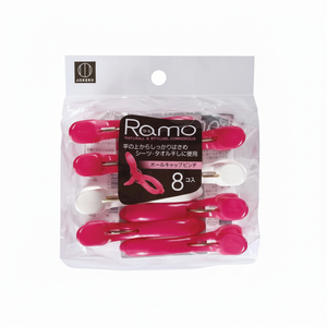 RAMO Lot de 8 pinces à linge roses/blanches pour ranger vos vêtements. - Product Image 1