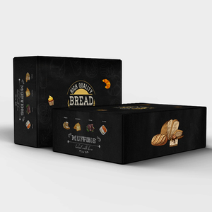 2025 nuevo Pulida Multi Print su logotipo de marca panadería galleta pan llevar papel Mailer caja Color negro caja de envío de alimentos - Product Image 2
