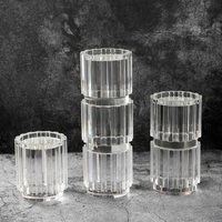 Support de bougie cylindrique cannelé personnalisé Ziao en cristal K9 pour la décoration intérieure haut de gamme des hôtels