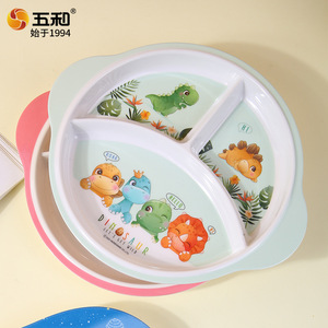 Cute Melamine Three-Compartment Plate For Kids Cartoon Design Square Shape Food Grade Safe Baby Dining Plate - Product Image 2