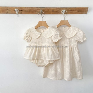 Set di Abbigliamento Estivo per Bambine con Motivi Floreali, Personalizzabile con Basso MOQ, per Sorella Maggiore e Sorella Minore - Product Image 2