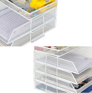 Metal A4 Paper <b>Filing</b> Trays 5 Tiers Stackable File Tray Mesh Desk File Organizer - Product Image 3
