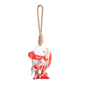 Ornement mural en résine en forme de poisson, 2 pièces, style méditerranéen, décoration murale pour la maison, couleur rouge et bleue, forme irrégulière - Product Image 4