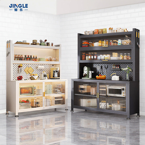 Gabinete de Almacenamiento de Cocina de Metal ODM/OEM con Panel Perforado, Gabinetes de Cocina Modernos Blancos con Puerta Abatible para el Hogar, Restaurante, <span class=keywords><strong>Aparador</strong></span> - Product Image 3