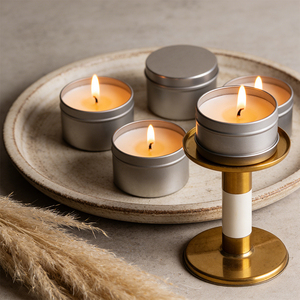 Set de Regalo de Velas Redondas en Lata de Lujo, Mezcla de Soja Aromática, Surtido Boutique Navideño, Serie Deluxe - Product Image 1