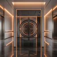 Portes vitrées commerciales extérieures doubles en acier inoxydable, battantes, modernes, insonorisées, pour hôtels, centres commerciaux et halls.