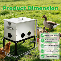 Mangeoires personnalisées JH-Mech pour poulets, robustes, avec couvercle à fermeture hermétique, plusieurs ports d'alimentation indépendants, mangeoire à poulets en métal