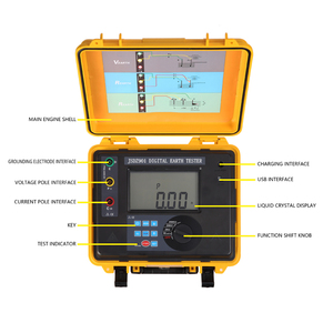 Testeur de résistance de terre numérique NCEL JSDZ901 avec écran LCD, plage 0-2000, 600V - Product Image 6