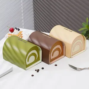 Caixa de papel para bolo de pastelaria branco com alça, tamanho de inserção de papelão de baixo preço, impressão em caixa