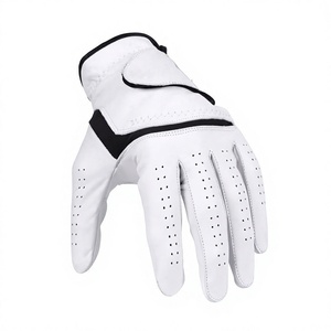 Premium Comfort Feel Cabretta Leather Golf <b>Gloves</b> Zipper Breathable <b>Moisture</b> Wicking New Design Factory Direct Sale White Black - Product Image 3