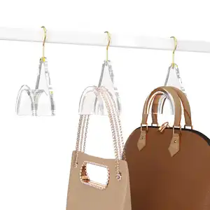 亚克力手提包衣架，用于壁橱透明lucite钱包包袋，带钩挎包背包收纳器
