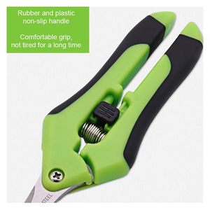 Tijeras de podar de punta recta de acero inoxidable, suministros de jardín, ramo de seto de ramitas de frutas, tijeras de mano, herramientas para bonsái - Product Image 5