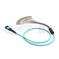 MTP LC PC UPC kabel Patch serat optik LSZH jaket luar kabel Mini dengan 0.9mm Cabang peralatan untuk serat optik