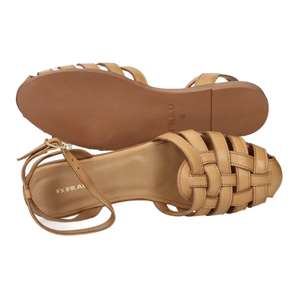 Frau Donna Spider 03M0 Sandalias planas de cuero para mujer, talla 39, color canela, con tiras en el tobillo - Product Image 6