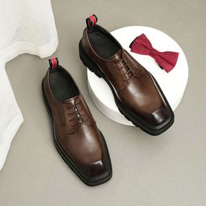 Nouvelles Chaussures Habillées en Cuir Véritable pour Hommes, à Lacets, Grandes Tailles 37-46, Chaussures Décontractées de Bureau, Chaussures en Cuir Décontractées pour Hommes - Product Image 4