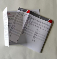 Impression en série de cartes de garantie personnalisées, pliées, Garansi Fold 3, brochure promotionnelle en carton imprimée en offset à la demande