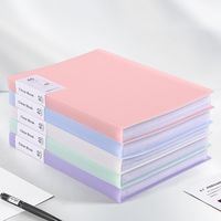 Boîte de classement personnalisée grande capacité A4 en PP, couleur Morandi, avec insert transparent, clip musical et étiquette logo imprimée