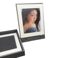 Cadre photo en cuir fait main, réglable, avec rangement dissimulé, logo personnalisé en relief, en acier inoxydable, pour cadeaux d'entreprise