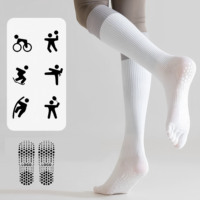 Chaussettes de yoga et de Pilates respirantes à cinq doigts avec soutien de la voûte plantaire, antidérapantes, personnalisées, de qualité supérieure, pour femmes et unisexe