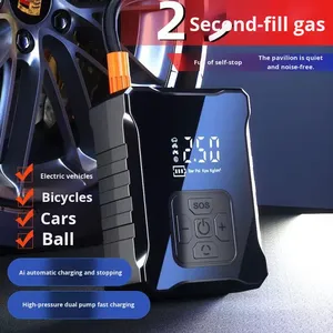 Pompe à air électrique portable haute puissance pour voiture avec affichage numérique en ABS et recharge USB - <span class=keywords><strong>Gonfleur</strong></span> de pneus multifonctionnel - Product Image 1