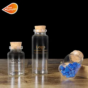 Klare Boro silikat kleine Mini Reagenzglas Glasflasche Fläschchen Penicillin Glas Glas Wunsch Drifting ätherische Öl flasche mit Kork