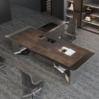 Bureau de direction moderne haut de gamme en forme de L avec rangement pour l'approvisionnement centralisé – Ensembles de bureaux haut de gamme pour le télétravail