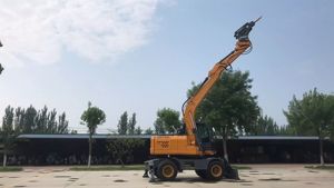 Excavadora de ruedas hidráulica Sinomach de 15 toneladas, maquinaria de rueda pequeña, máquina de construcción, componente de núcleo de motor, venta - Product Image 3