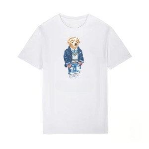 T-<span class=keywords><strong>shirt</strong></span> en coton respirant pour <span class=keywords><strong>femme</strong></span>, style coréen, à manches courtes, col rond, décontracté, motif animal classique, ours en peluche pour l'été - Product Image 3