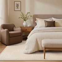 Tapis d'intérieur doux et lavable à imprimé vintage, motif labyrinthe 3D, à poils moyens, texturé, antidérapant, moelleux, en polyester épais PET