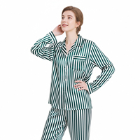 Piyama Sutra Wanita Mewah Hongbo OEM, Pakaian Tidur Wanita Lengan Panjang, Piyama Sutra Mewah Set Wanita