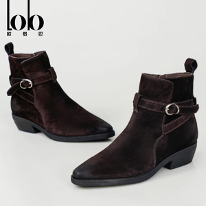 أحذية رسمية للمكتب أحذية chsea لفصل الخريف والشتاء تصميم مريح مع مشبك معدني للكاحل - Product Image 1