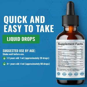 Gouttes liquides personnalisées pour l'immunité – Soutien immunitaire et antioxydant pour adultes – Complément alimentaire à base de plantes : Échinacée, Gingembre, Vitamine C, D3, Zinc - Product Image 4