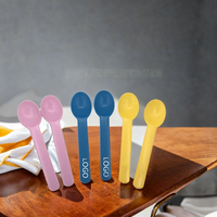 Vente en gros de cuillères jetables en amidon de maïs PSM de 150 mm, qualité alimentaire, biodégradables, pour yaourt et crème glacée
