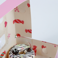 Boîte d'emballage personnalisée en gros pour desserts, pâtisseries, sushis, gâteaux, donuts avec fenêtre