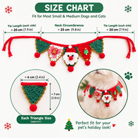 Écharpe de Noël pour animaux de compagnie, cache-cou festif pour chiens et chats, collier décoratif mignon pour petits et moyens animaux, vente en gros